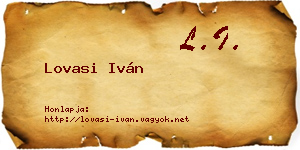 Lovasi Iván névjegykártya
